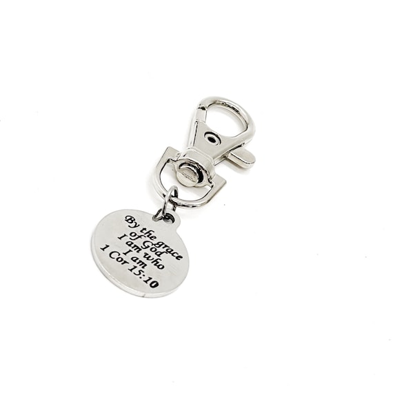 Scripture Gifts, By The Grace Of God I Am Who I Am Clip On Charm, 1 Corinthians 15 10, Affirmation Gifts, Faith Gifts, Baptism Gift