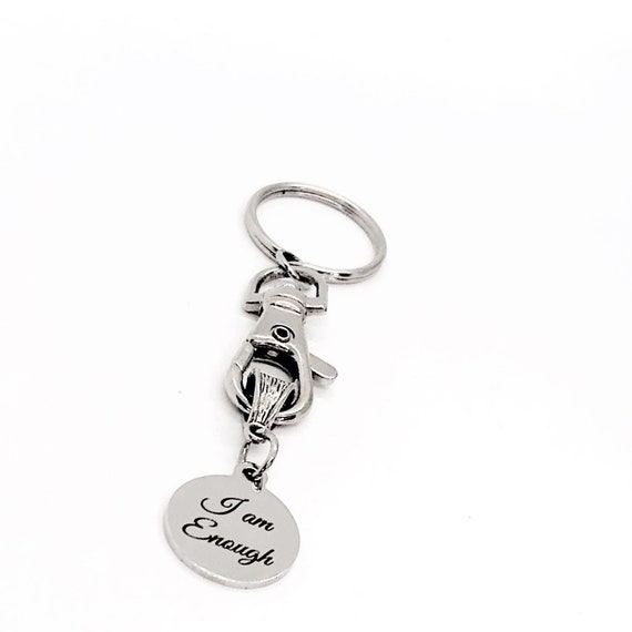 I Am Enough Charm Keychain, Daughter Gift, Wife Gift, Friend, Divorce Gift, Affirmation, Going To College, Gift For Me, Motivating Her