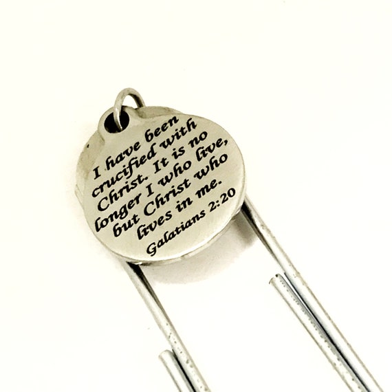 Christian Bookmark, Christian Gift, Crucified With Christ Bookmark, Christ Lives In Me Bookmark, Galatians 2 20, Christian Planner Gift