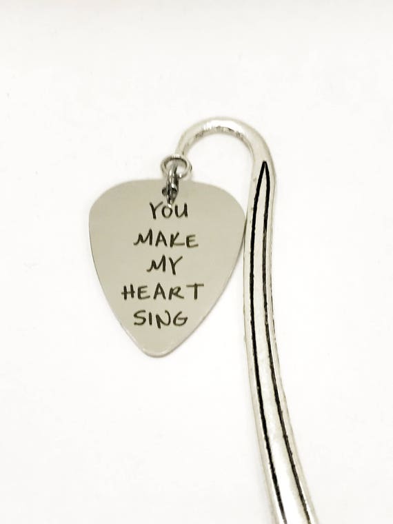 Guitar Pick Gifts, You Make My Heart Sing Bookmark, Guitar Pick Bookmark, Music Love Gifts, Guitar Pick Planner Marker, Song Book Bookmark