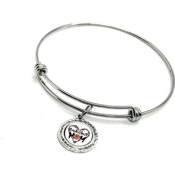 Basketball Mom Charm Bracelet, Basketball Mom Jewelry Gift, Basketball Gift For Her, Wife Gift, Team Mom, Coach’s Wife, Jewelry Gifts