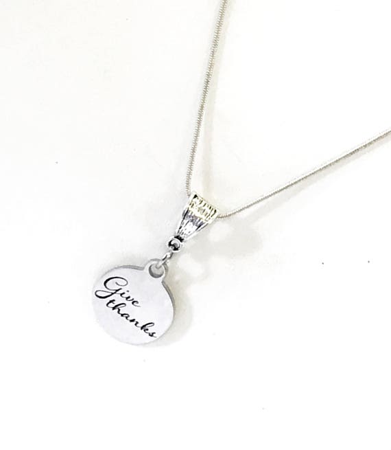 Give Thanks Necklace, Thanksgiving Jewelry, Always Thankful, Thanksgiving Gift, Give Thanks Gift For Her, Wife Jewelry, Daughter Jewelry