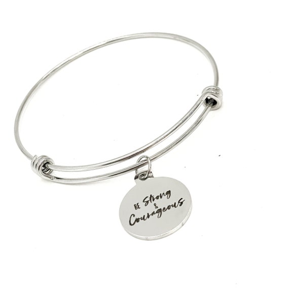 Faith Gift, Be Strong and Courageous Charm Bracelet, Joshua 1 9 Quote, Scripture Gift, Bible Verse Gift, Daughter Gift, Wife Gift For Her