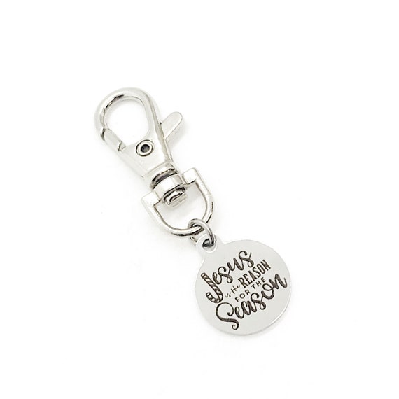 Bag Charm, Jesus Is The Reason For The Season Charm, Christmas Charm, Present Charm, Back Pack Charm, Purse Charm, Christmas Gift