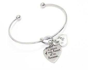 Memorial armband, een stuk van mijn hart is in de hemel armband, herdenkingssieraden, hem herinneren, haar herinneren, sympathie cadeau, verlies cadeau