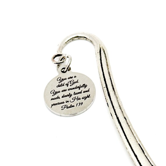 You Are A Child Of God Charm Bookmark, Dearly Loved, Wonderfully Made, Precious In His Sight, Psalm 139, Baptism Gift, Confirmation Gifts
