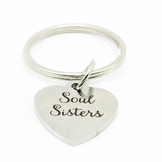 Soul Sisters Stainless Steel Heart Keychain