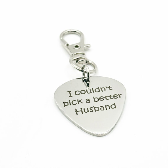 I Couldn't Pick A Better Husband Guitar Pick Charm Clip On Gift For Husband Music Lover Anniversary Valentines Gift