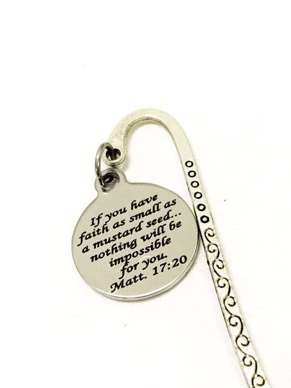 Scripture Bookmark, Mustard Seed Faith Bible Verse Bookmark, Scripture Gifts, Matt 17 20 Bookmark, Bible Bookmark, Planner Bookmark