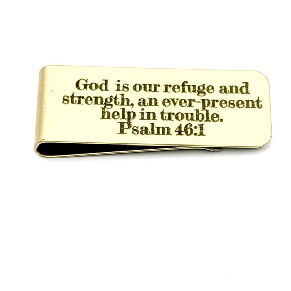 God Is Our Refuge And Strength Goldtone Money Clip