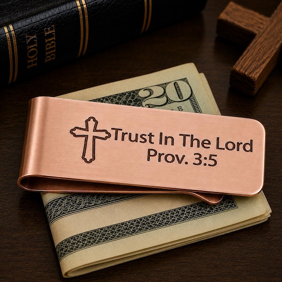 Rose-Gold Trust In The Lord Prov 3 5 Money Clip