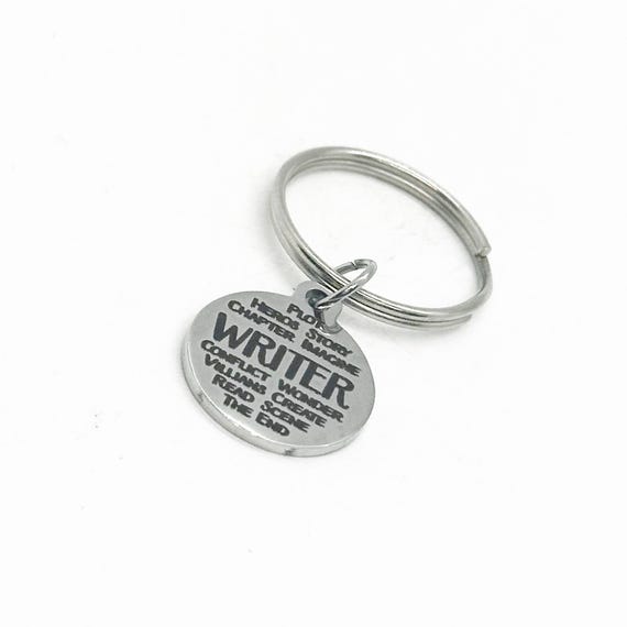 Writer Words Charm Key Chain, Aspiring Author, Literature Lover, English Teacher, Gift For Her, Gift For Him, Love To Write, Writing Teacher