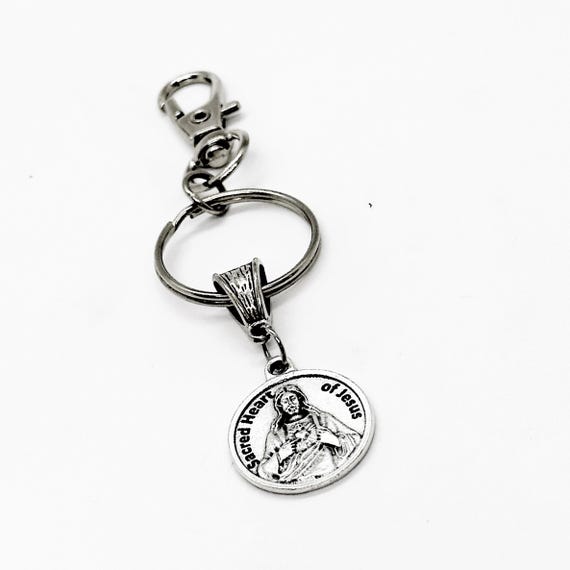 With Jesus In My Heart I Can Do Anything Keychain, Sacred Heart Of Jesus, Faith, Christian Gift, Baptism, Son, Daughter, Recovery Motivation