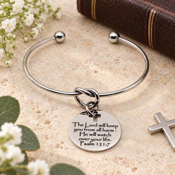Christian Protection Psalm 1217 Cuff Bracelet