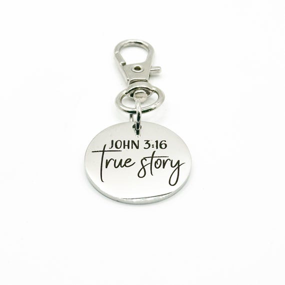 John 3 16 True Story Clip On Charm Christian Faith Accessory Scripture Jewelry Stainless Steel Inspirational Gift