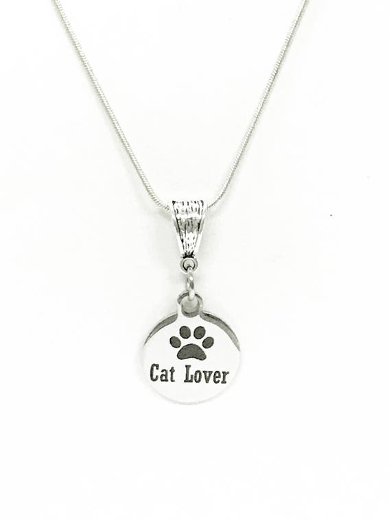 Cat Lover Pendant Silver Necklace, Cat Mom Gift, Gift For Her, New Cat Owner Gift, Gift For Cat Mom, Pet Lover Gift Necklace, New Cat Owner