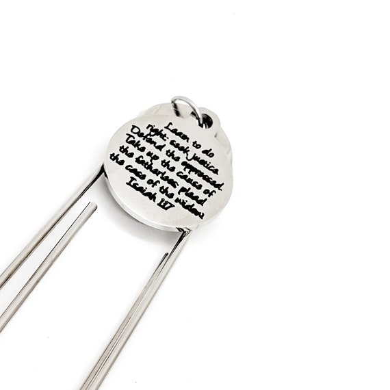 Faith Gifts, Do Right, Seek Justice, Defend Oppressed Charm Bookmark, Isaiah 1 17 Gift, Social Worker Gifts, Defense Attorney Gifts