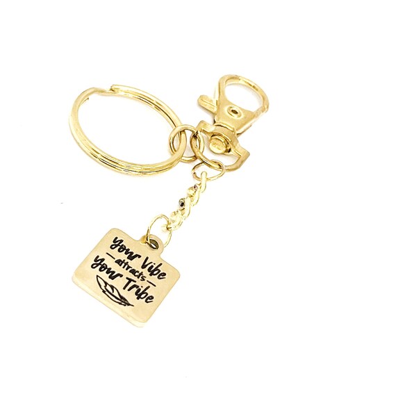 Friend Gifts, Your Vibe Attracts Your Tribe Charm Keychain, Best Friends, Moms Group Gifts, Friends Group Gifts, Clip On Keychain Gift