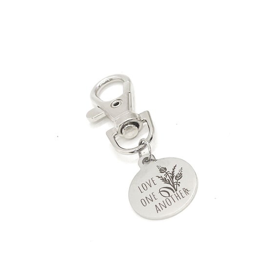 Bag Charm, Love One Another Clip On Charm, John 13 34, Purse Charm, Friend Gift, Christian Gift, Faith Gift, Scripture Gift, Scripture Quote