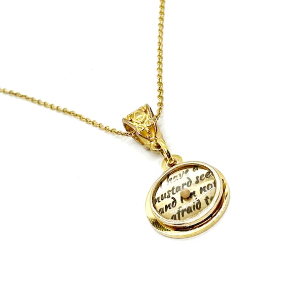 I Have A Mustard Seed And I’m Not Afraid To Use It Godltone Pendant Necklace, Mustard Seed Faith Quote, Baptism Gift, Daughter Gift