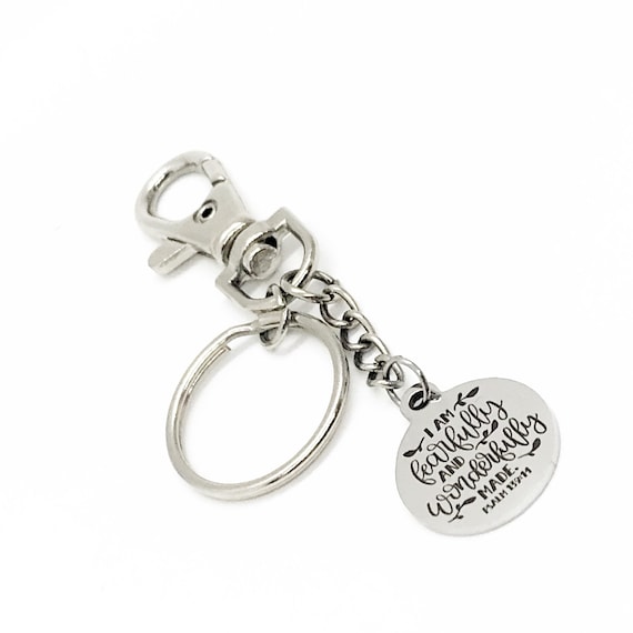 Bible Verse Gifts, I Am FearFully And Wonderfully Made Keychain, Psalm 139 14 Bible Verse Keychain, Daughter Gift, Bible Verse Keychain Gift