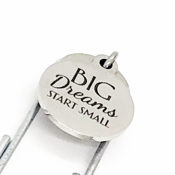 Bookmark Gift, Big Dream Start Small Bookmark, Planner Bookmark, Entrepreneur Gift, Paperclip Page Marker, Charm Bookmark, Planner Gift