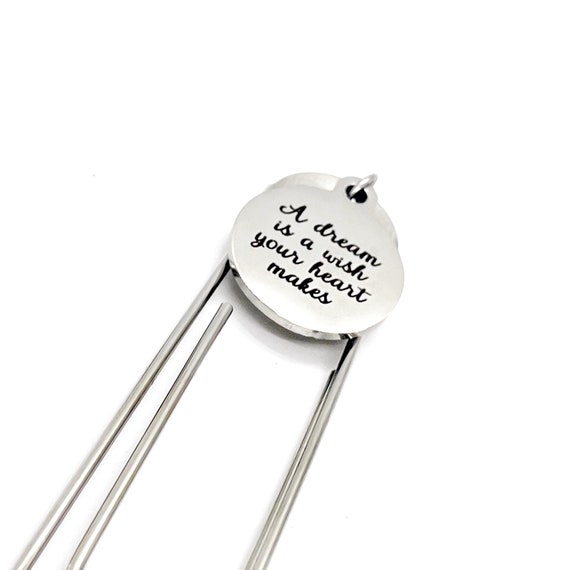 Encouragement Gift, A Dream Is A Wish The Heart Makes Charm Bookmark, Gift For Her, Gift For Him, Motivation Gift, Motivating Quotes