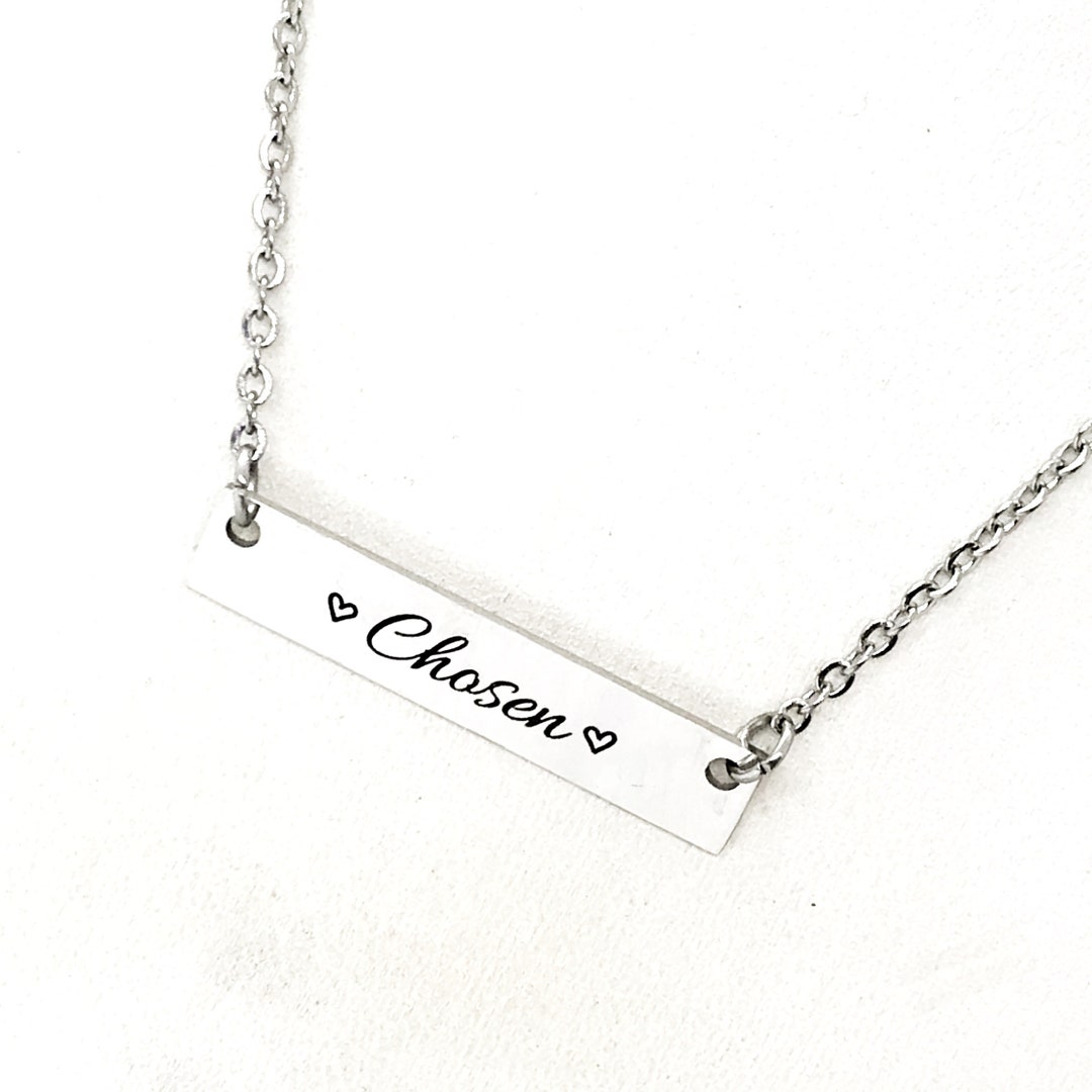 Faith Jewelry, Chosen Necklace, Love Gift, Adoption Gift, Affirmation
