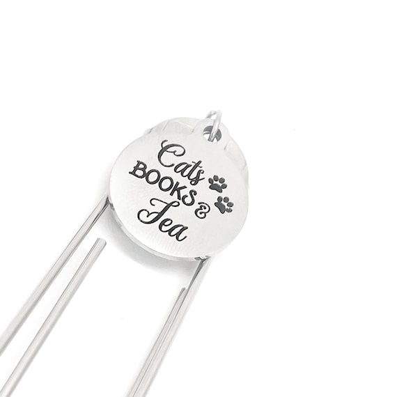 Cat Owner Gift, Cats Books Tea Charm Bookmark, Cat Lover Gift, Reader Gift, Cats Books And Tea Lover, Gift For Her, Mom Gift, Wife Gift
