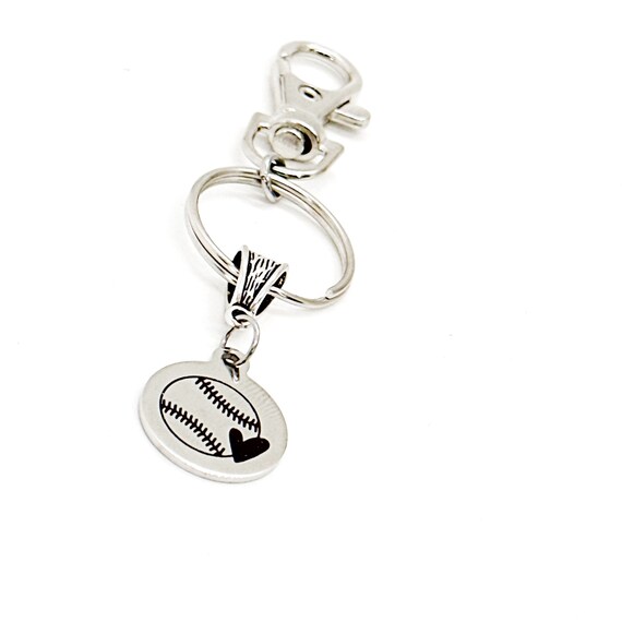 Love Baseball Charm Keychain, Love Softball Charm Keychain, Gift For Her, Gift For Him, Baseball Mom, Softball Mom, Softball Player