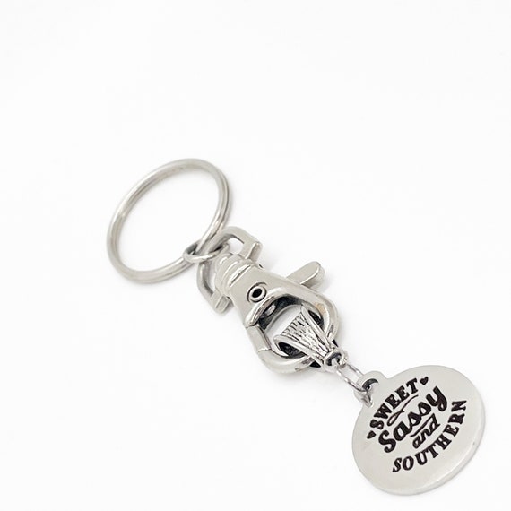 Keychain Gift, Sweet Sassy And Southern Charm Keychain, Daughter Gift, Sixteenth Birthday, New Car Gift, Wife Gift, Girlfriend Gift For Her