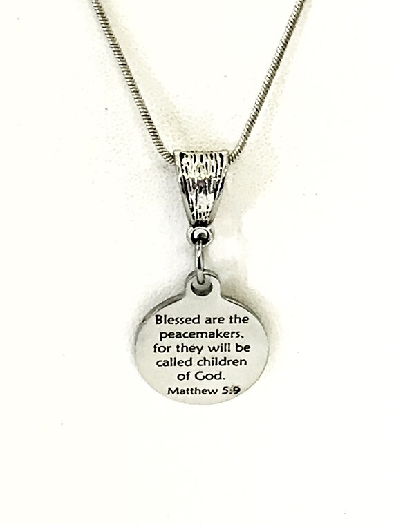 Peacemakers Necklace, Blessed Are The Peacemakers Necklace, Beatitudes Necklace, Police Officer Necklace, Police Officer Peacemaker