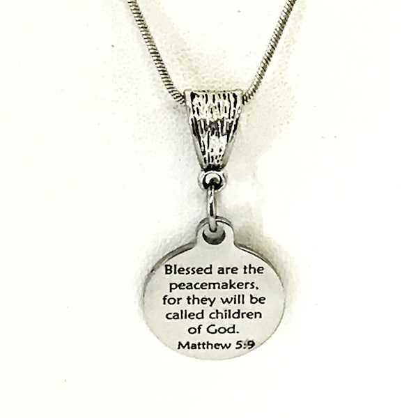 Peacemakers Necklace, Blessed Are The Peacemakers Necklace, Beatitudes Necklace, Police Officer Necklace, Police Officer Peacemaker