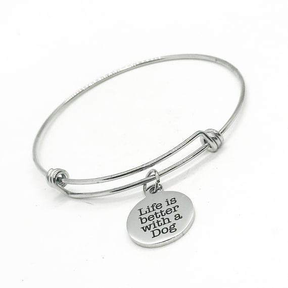 Life Is Better With A Dog Charm Bracelet, Gift For Her, Daughter Gift, Dog Owner, Dog Adoption, Wife Gift, Puppy Adoption, Mom Gift