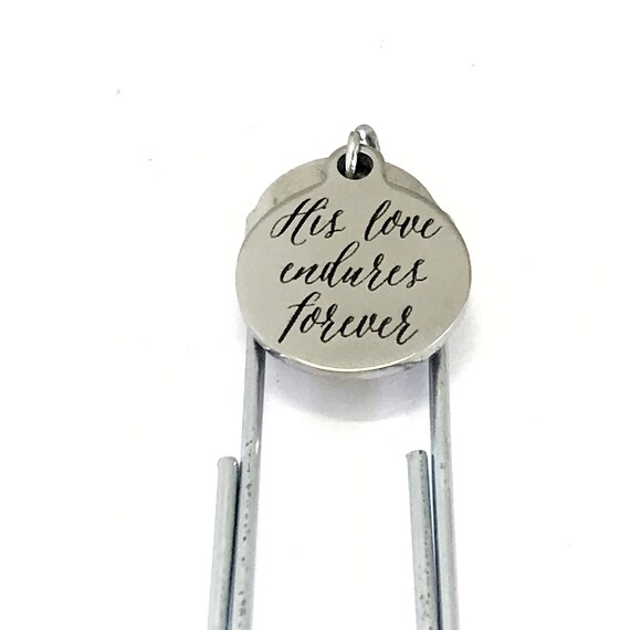 Planner Bookmark, His Love Endures Forever Bookmark, Psalm 136 Christian Bookmark, Planner Charm Accessories, Christian Planner Gift