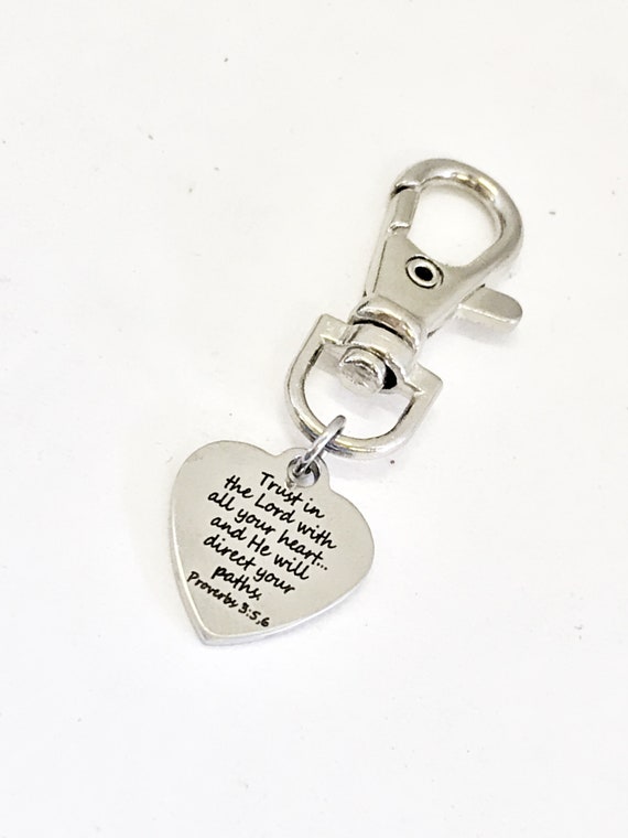 Purse Charm, Christian Charm, Trust In The Lord Charm, Planner Charm, Bag Charm, Bible Verse Bag Tag, Tag Key Charm, Purse Tag, Purse Clip