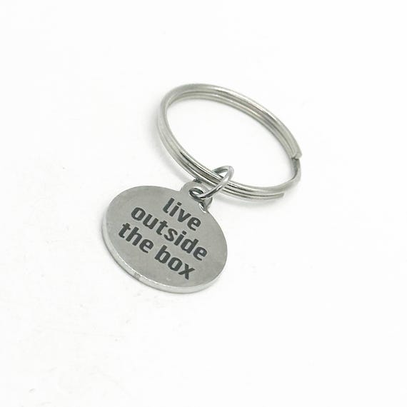 Live Outside The Box Key Chain, Son Gift, Daughter Gift, Graduation, Going To College, Friend, Entrepreneur, Downline Gift, Team Gifts
