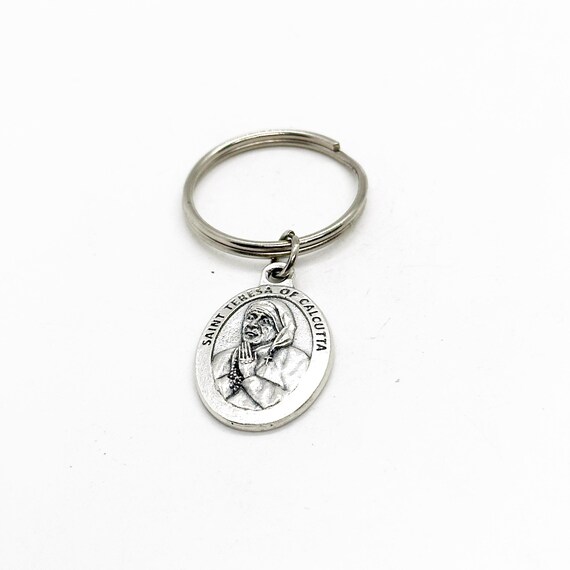 Patron Saint Gifts, Saint Teresa of Calcutta Charm Keychain, Patron Saint Of World Youth Day, Missionaries of Charity, Catholic Saint