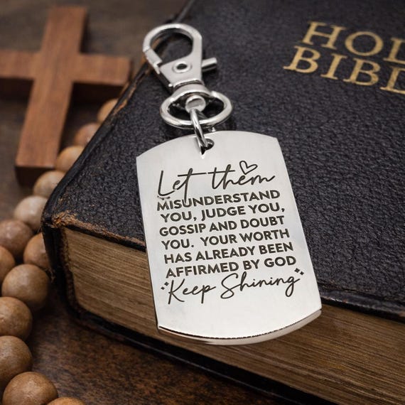 Let Them Keep Shining Faith Clip On Charm Stainless Steel Engraved Christian Gift Encouragement Scripture Accessory