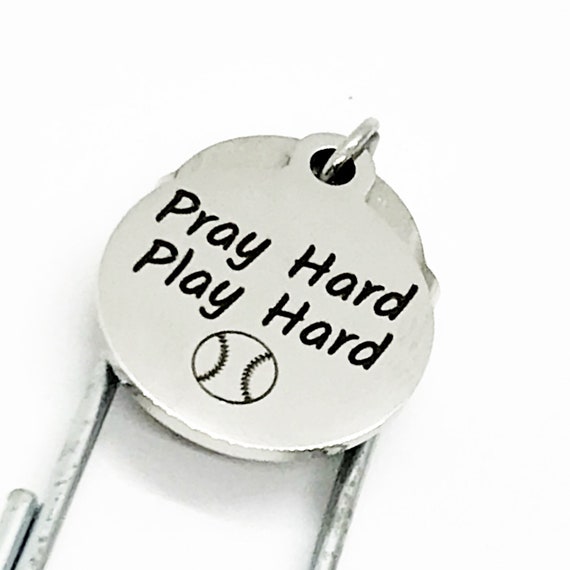 Bookmark Gift, Pray Hard Play Hard Bookmark, Christian Softball Player Gift, Student Athlete Gift, Softball Charm Bookmark, Team Gifts