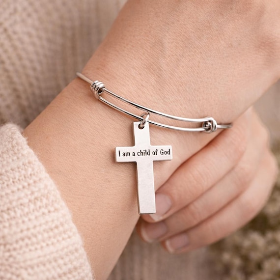 I Am A Child Of God Cross Charm Bracelet