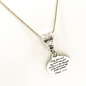 My Flesh and My Heart May Fail Necklace, Christian Jewelry, Christian Necklace, Scripture Jewelry, Psalms 73:26 Necklace, Scripture Gifts