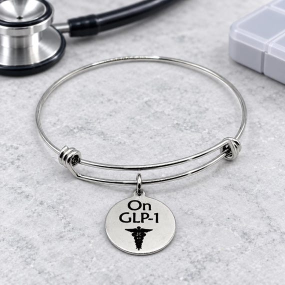On GLP-1 Medical Notice Charm Bracelet