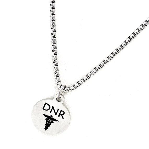 Medical Decision Jewelry, Medical Notice Necklace, DNR Charm Necklace, My Medical Choices, Man Necklace, My Medical Decision, Male Necklace