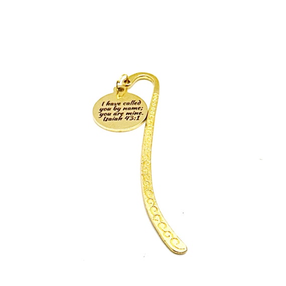 I Have Called You By Name You Are Mine Goldtone Small Bookmark, Isaiah 43 1, Scripture Gift, Bible Bookmark, Baptism Gift, Confirmation Gift