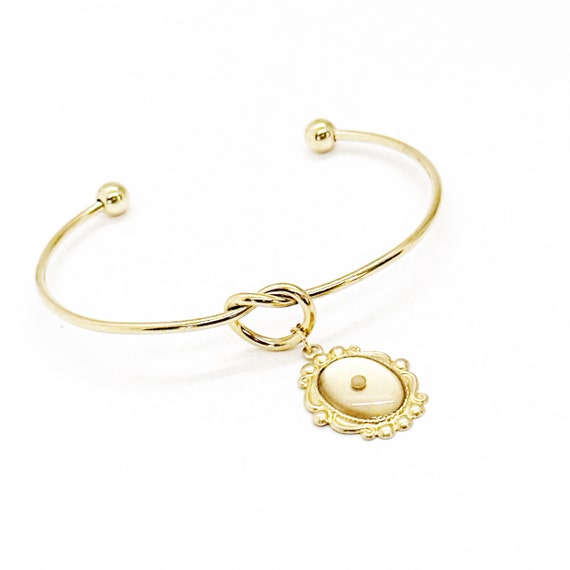 Goldtone Mustard Seed Knot Bracelet, Mustard Seed Jewelry Gift, Christian Jewelry, Matthew 17 20, Mustard Seed Faith Jewelry