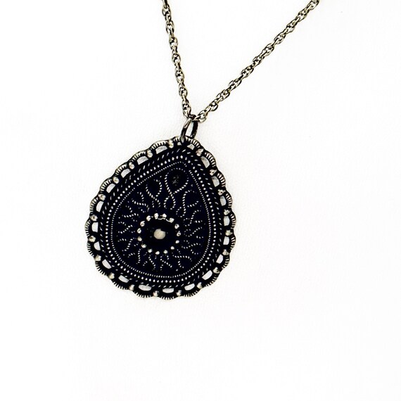 Antique Bronze Mustard Seed Necklace, Mustard Seed Jewelry, Mustard Seed Pendant, Ornate Teardrop Mustard Seed Necklace, Small Faith