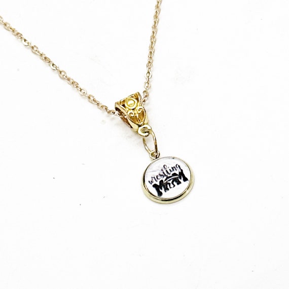 Wrestling Mom Pendant Necklace, Love My Wrestler, Sports Mom, Wife Gift, Mom Gift, Senior Day Mom Gifts, Gift For Her, Wrestler Mom