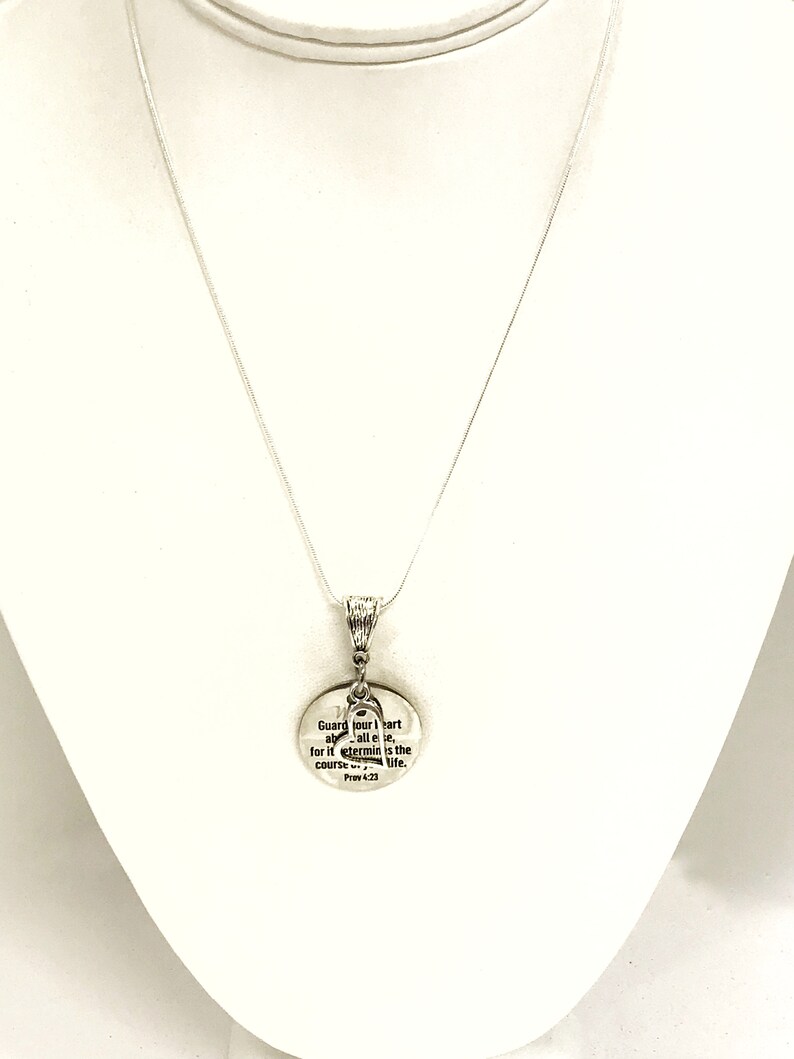Bible Verse Necklace Guard Your Heart Necklace Prov 4 23 Etsy