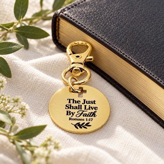 The Just Shall Live By Faith Goldtone Charm